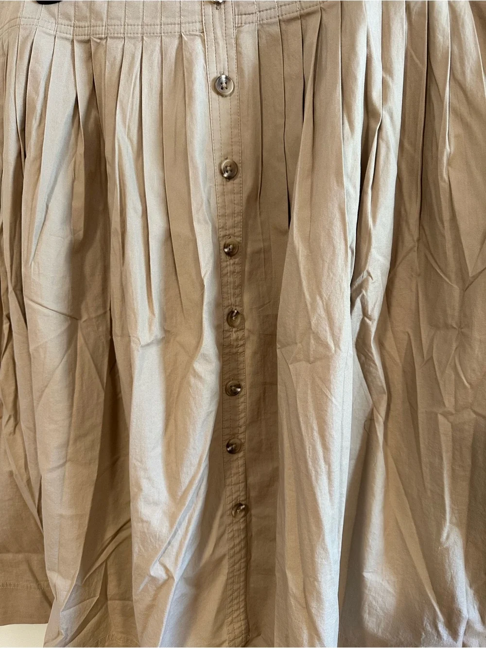 J.Crew NWT Khaki Button-Front Pleated Midi Skirt